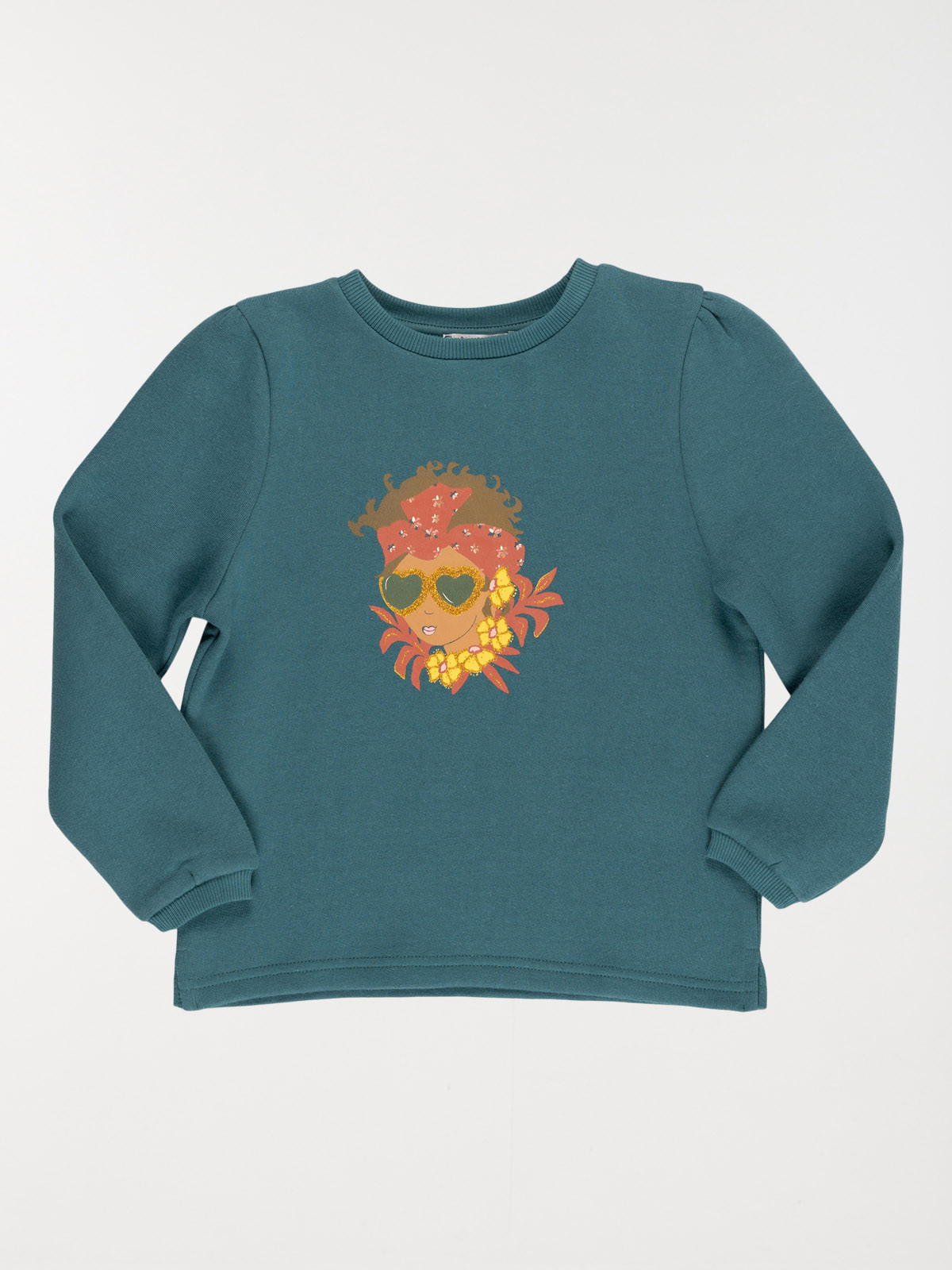 Sweat imprimé visage fille (3-12A)