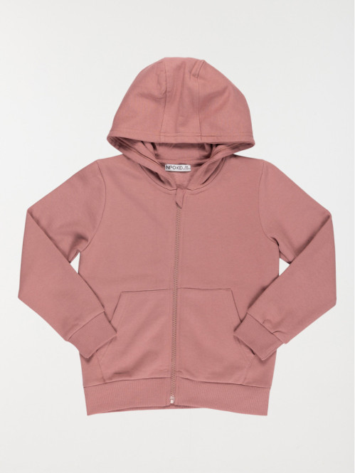 Sweat capuche vieux rose garçon (3-12A)