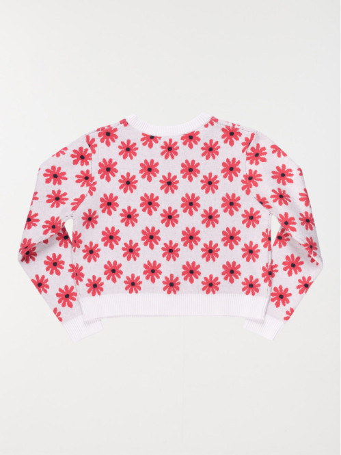 Pull court fleuri fille...