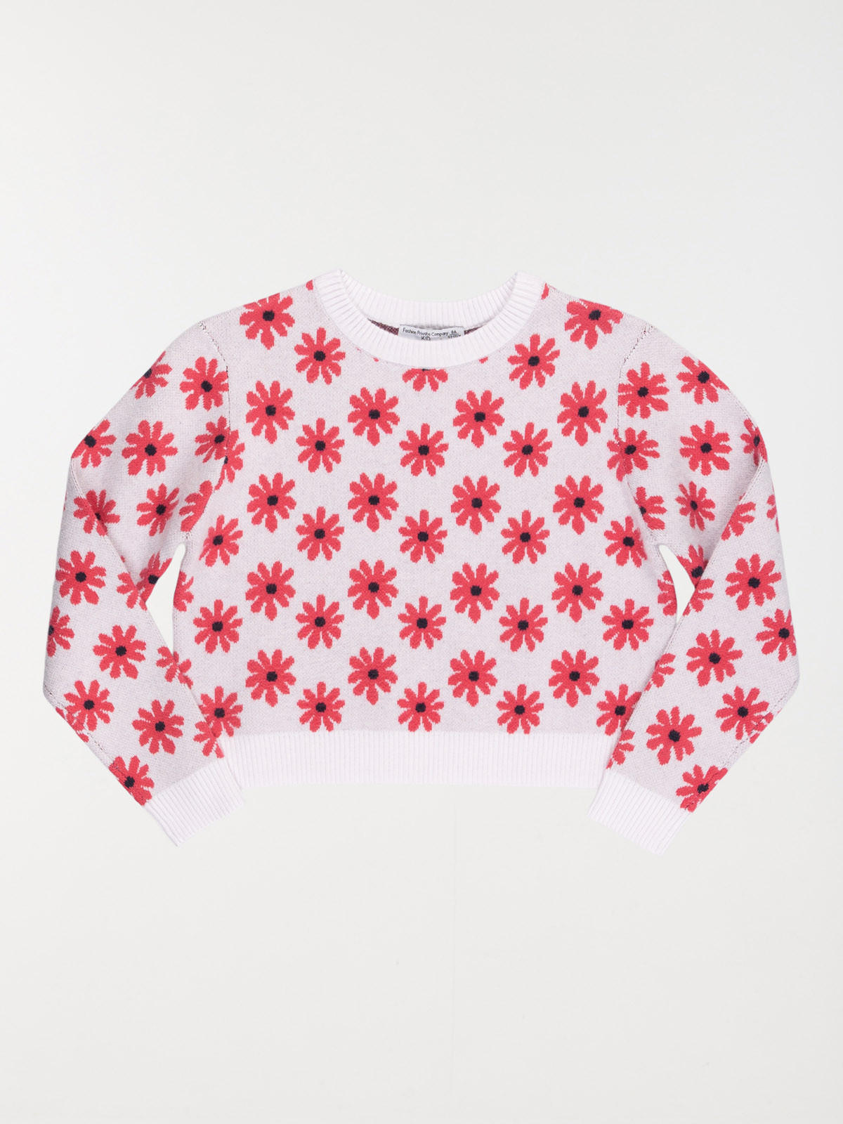 Pull court fleuri fille (3-12A)
