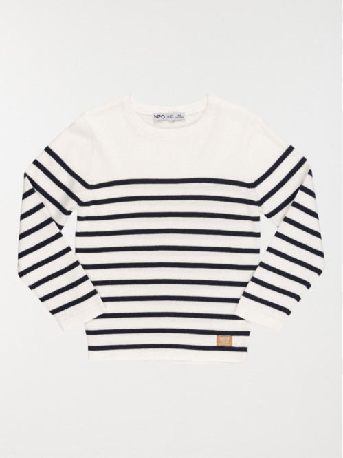 Pull rayé col rond garçon (3-12A) Pull rayé col rond garçon (3-12A)