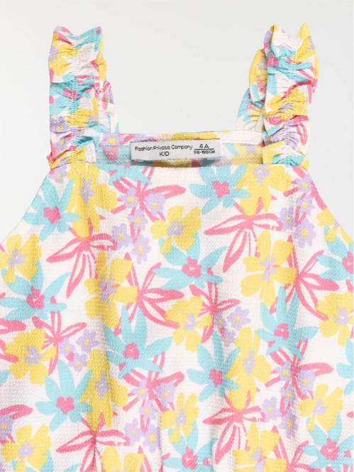 Blouse motif tropical fille...