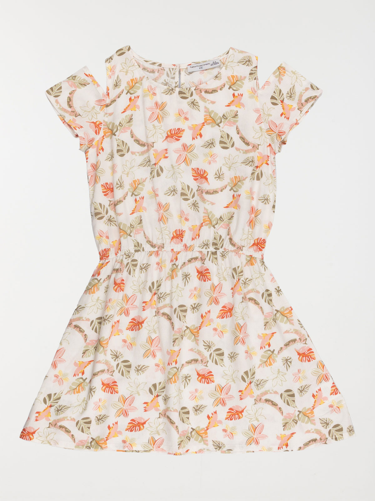 Robe tropicale écru fille (3-12A)