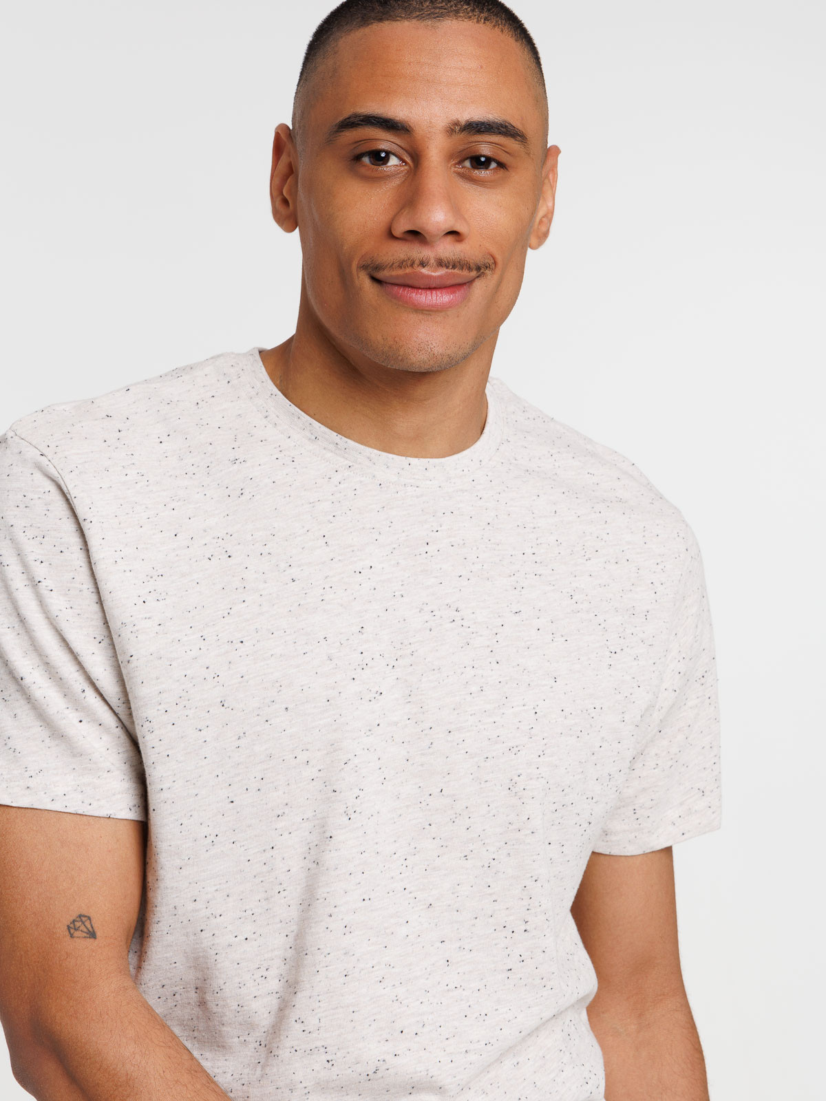 Tee-shirt col rond écru homme