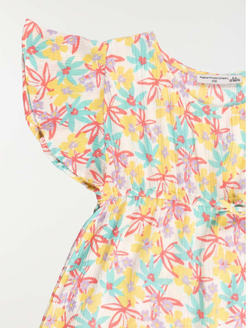 Robe imprimée tropicale fille (3-12A)