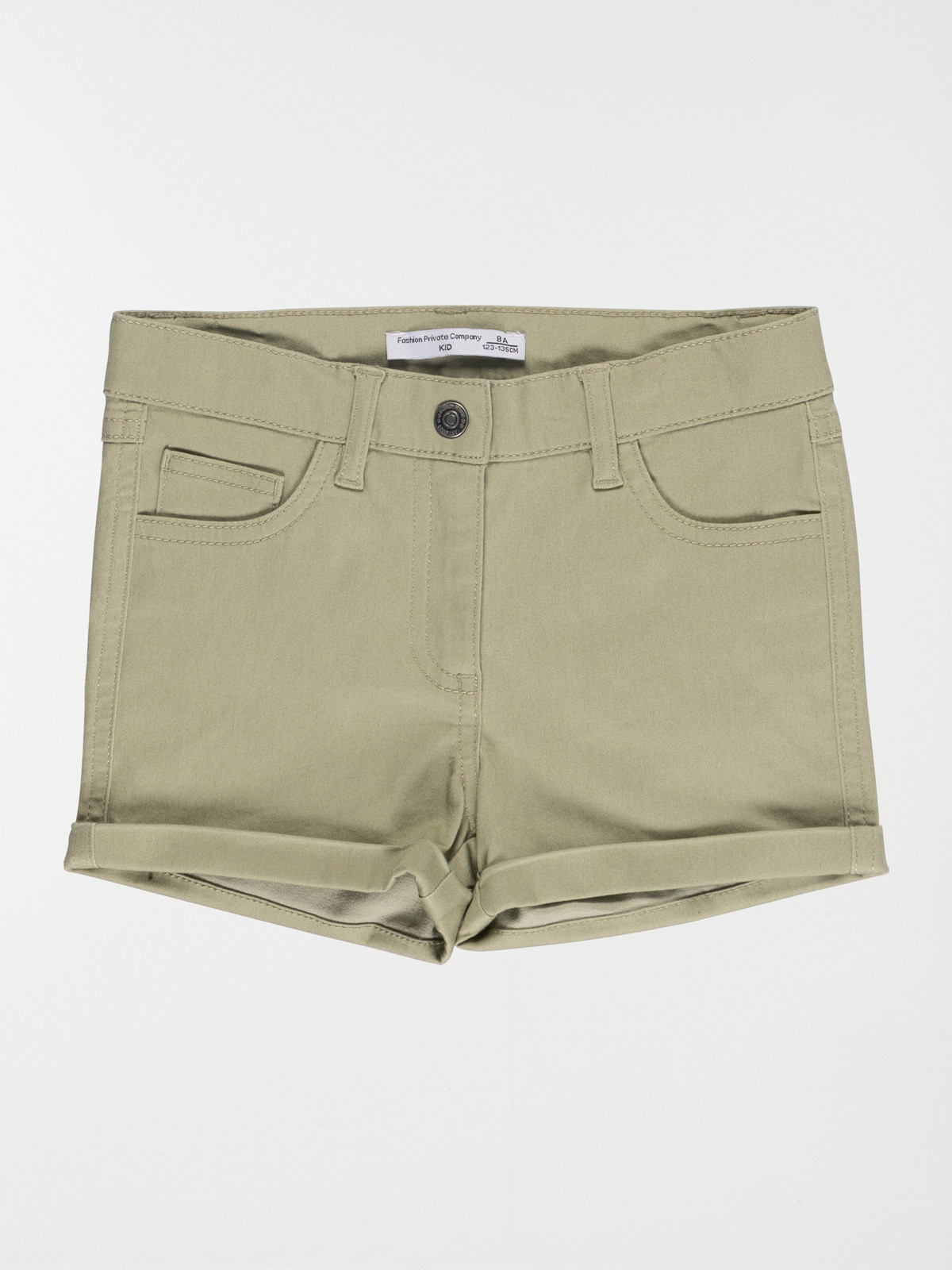 Short basique kaki clair fille (3-12A)