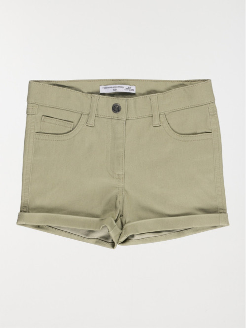 Short basique kaki clair fille (3-12A)