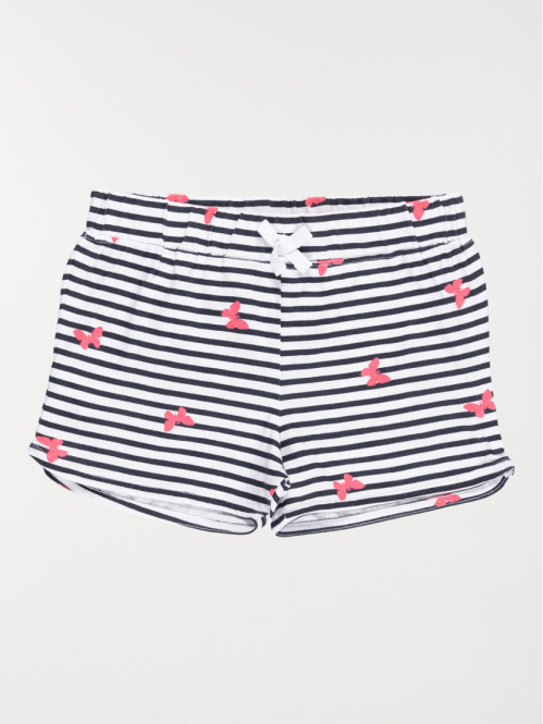Short rayé et papillon...