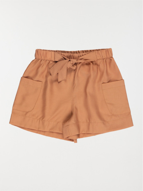 Short ceinture fille biscuit (3-12A)
