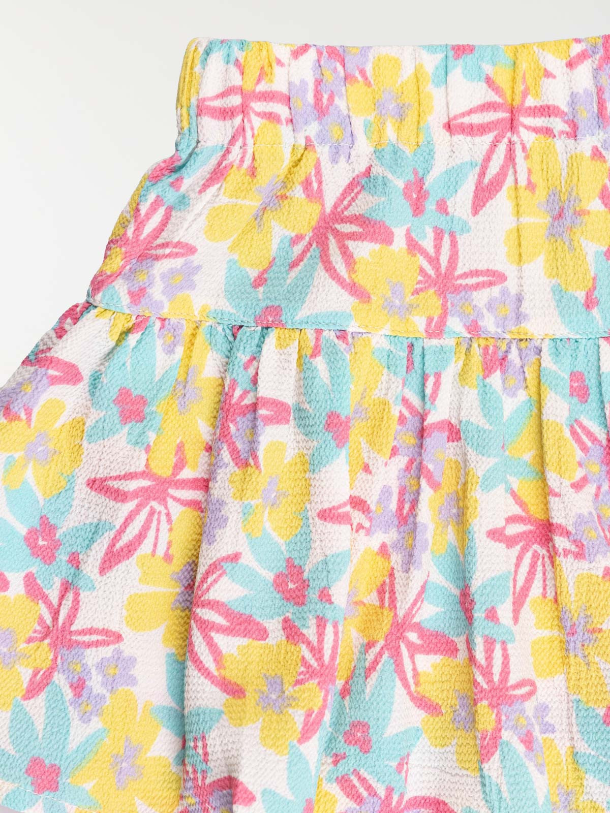Jupe short motif tropical fille (3-12A) Jupe short motif tropical fille (3-12A)
