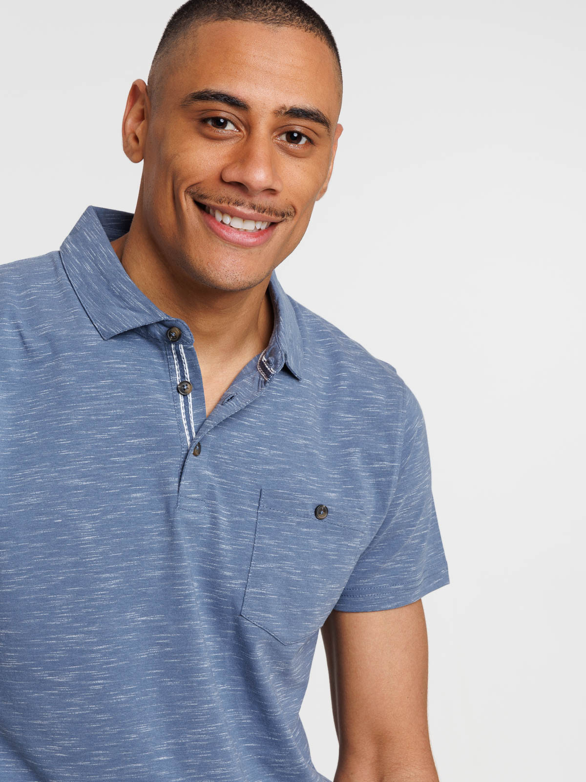 Polo 100% coton bleu lac homme