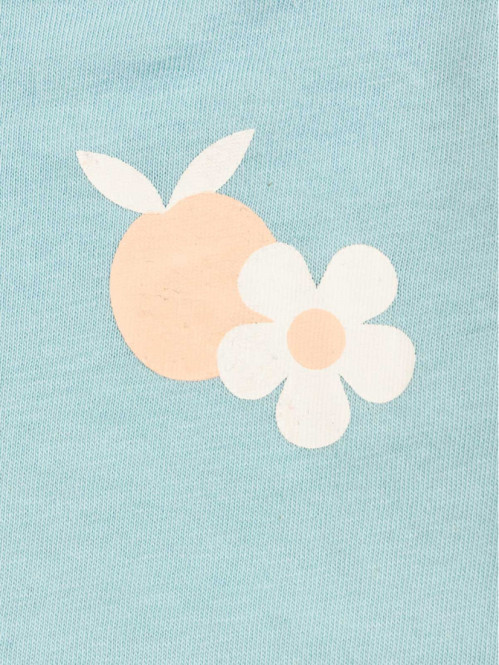 Tee-shirt aqua fleurs fille (3-36M) Tee-shirt aqua fleurs fille (3-36M)