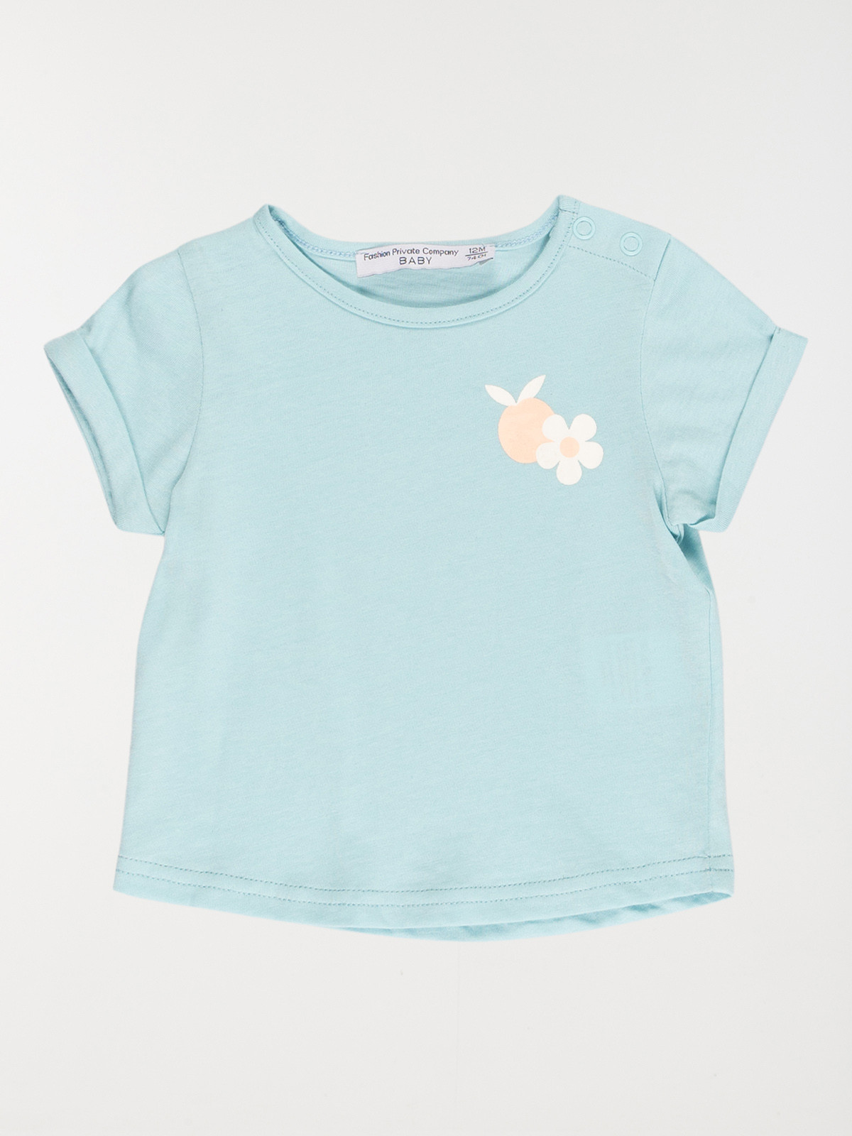 Tee-shirt aqua fleurs fille (3-36M)