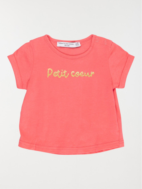 Tee-shirt petit coeur fille (3-36M)