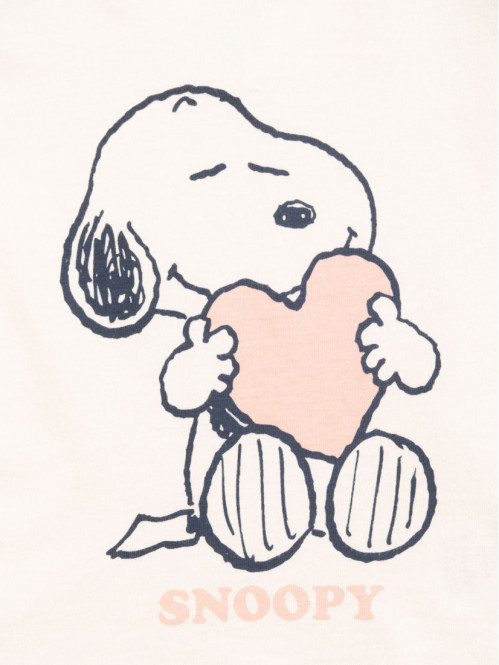 Tee-shirt fille Snoopy écru...