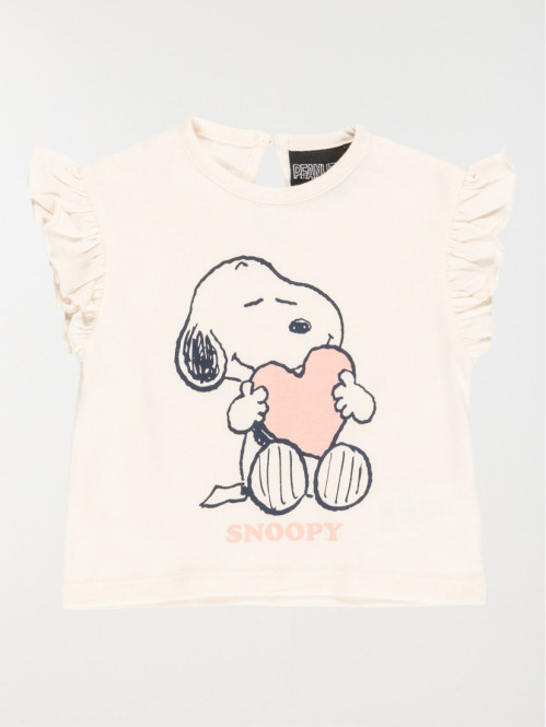 Tee-shirt fille Snoopy écru...