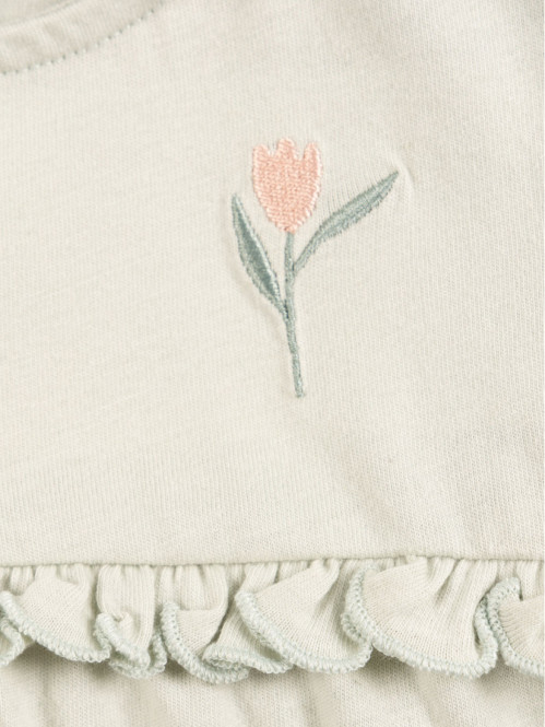 Tee-shirt broderie fleur fille (3-36M) Tee-shirt broderie fleur fille (3-36M)