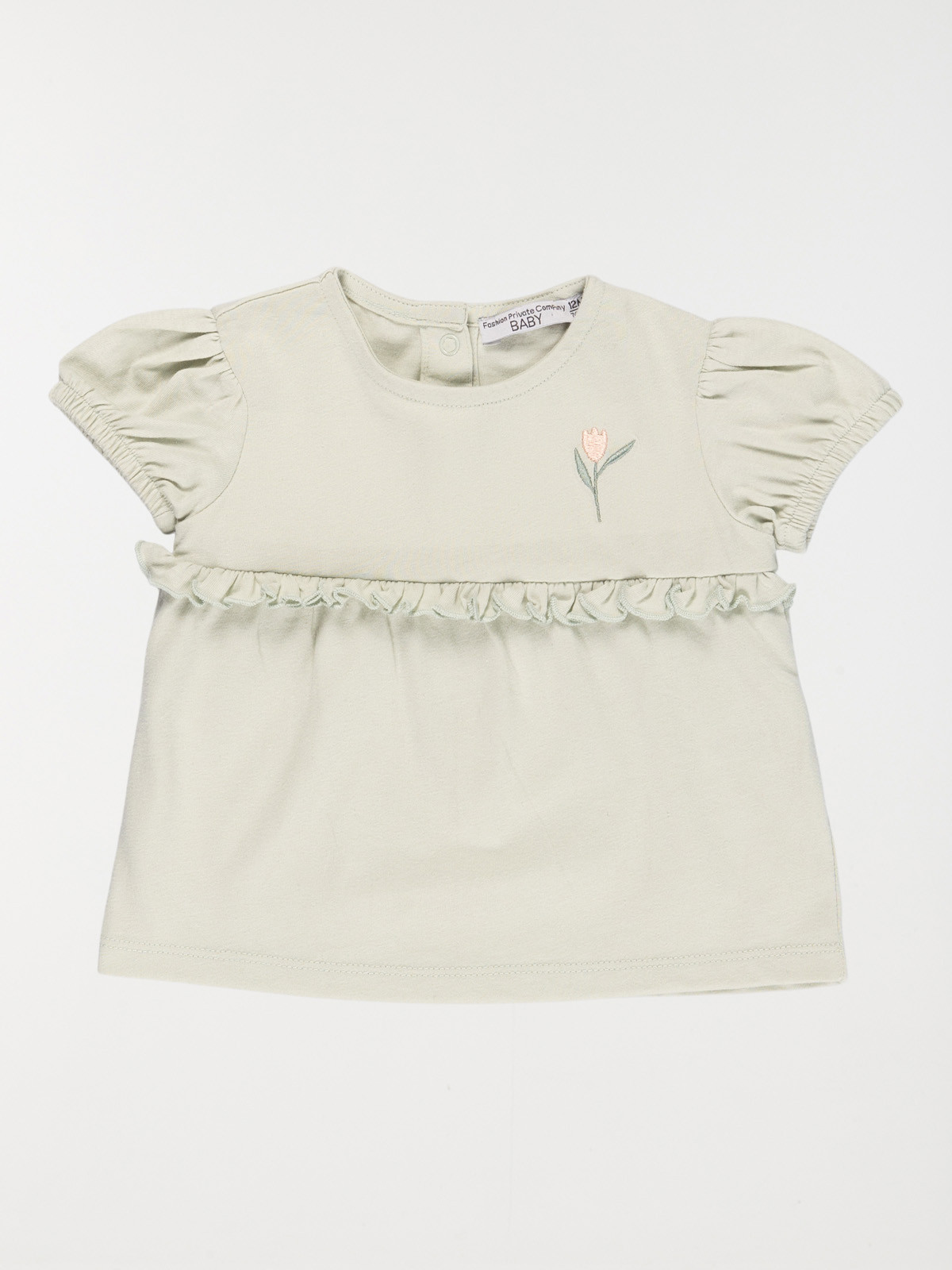 Tee-shirt broderie fleur fille (3-36M)