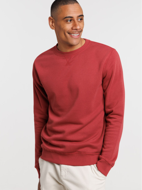 Sweat uni terracotta homme