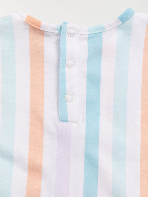 T-shirt rayure multicolore fille (3-36M) T-shirt rayure multicolore fille (3-36M)