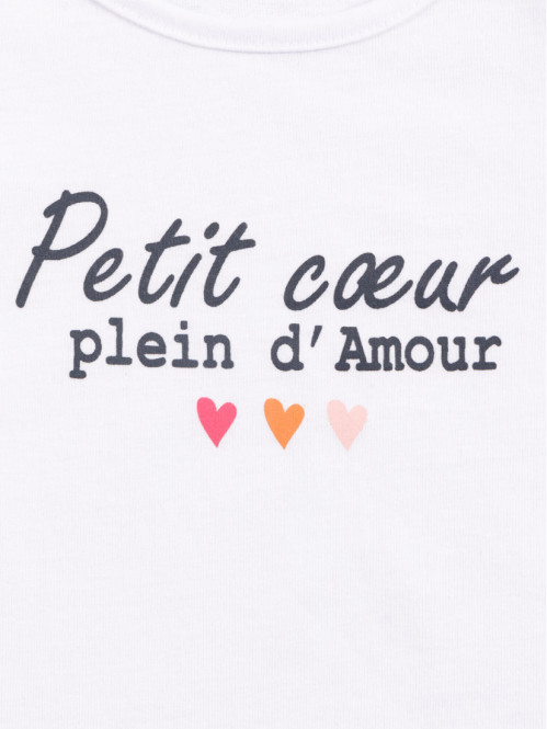Tee-shirt coeur d'amour fille (3-24M) Tee-shirt coeur d'amour fille (3-24M)