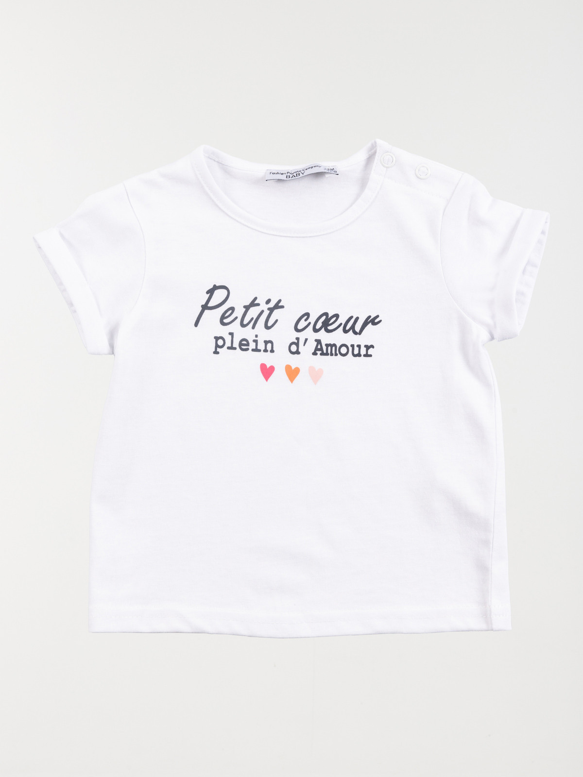 Tee-shirt coeur d'amour fille (3-24M)
