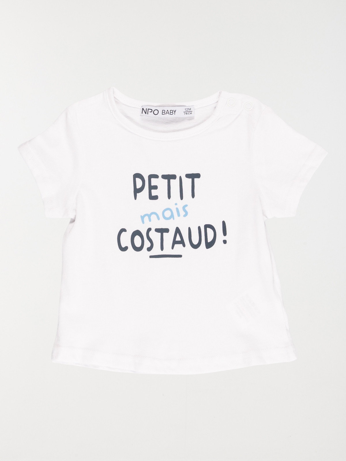 T-shirt blanc message garçon (3-36M)
