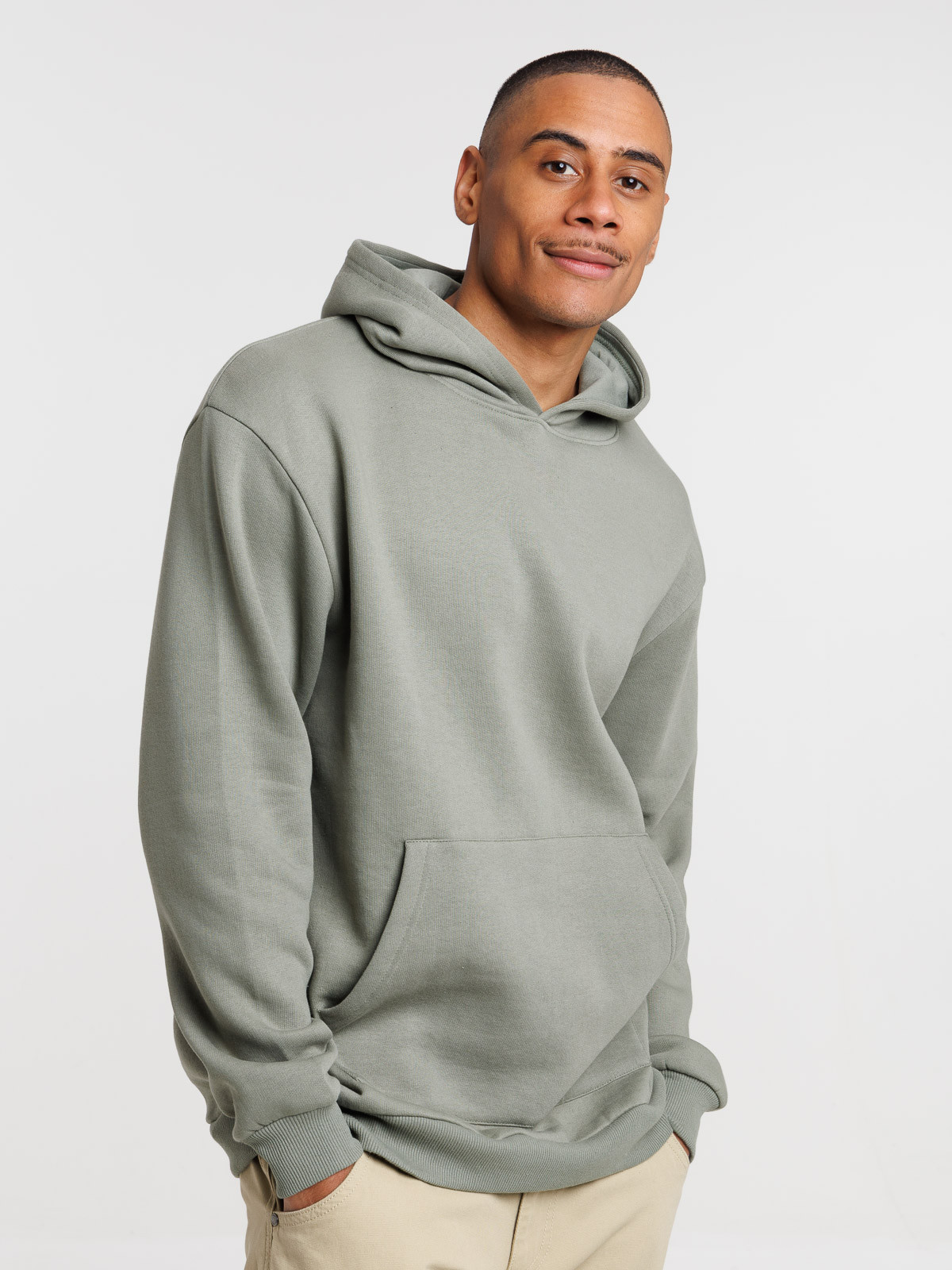 Sweat à capuche vert camou homme