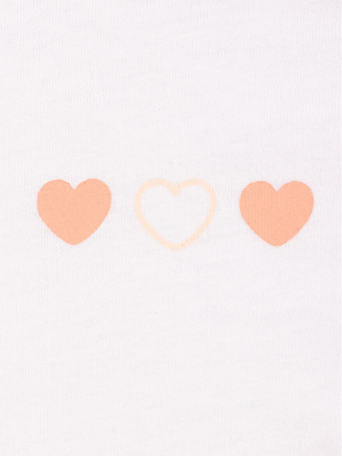 Tee-shirt coeurs blanc fille (3-36M)