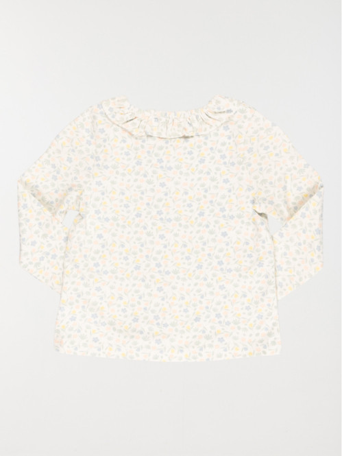 Tee-shirt écru fleuri fille (3-36M) Tee-shirt écru fleuri fille (3-36M)