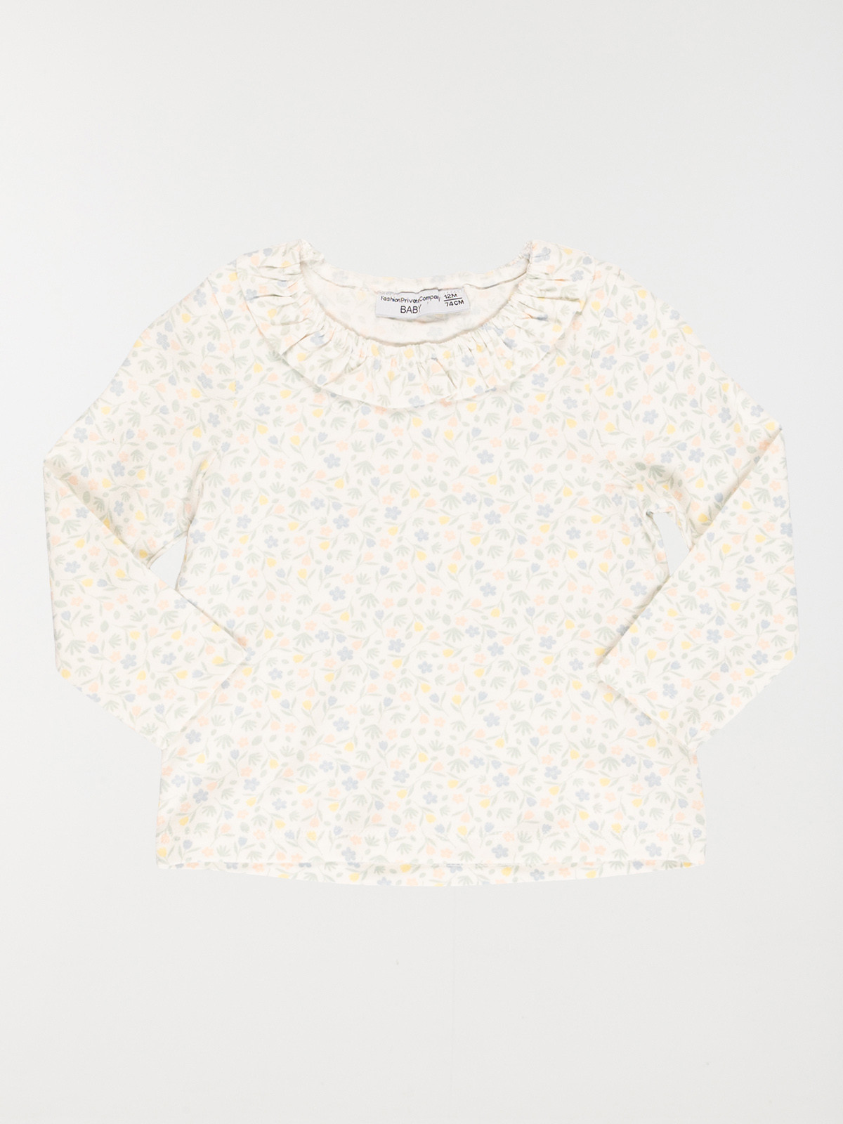 Tee-shirt écru fleuri fille (3-36M) Tee-shirt écru fleuri fille (3-36M)