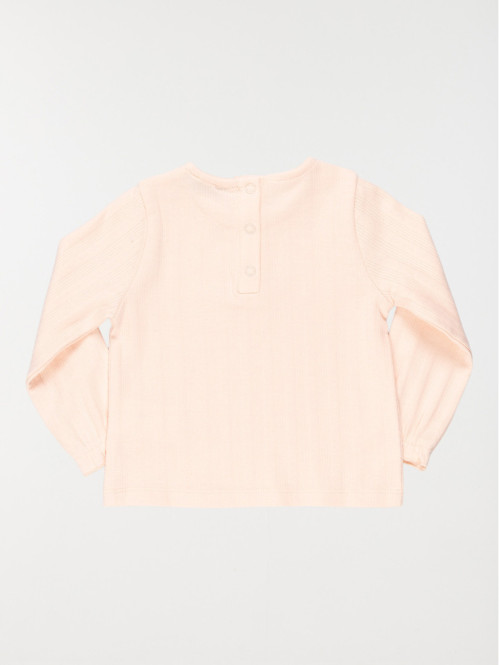 Tee-shirt fille rose pêche (3-36M)