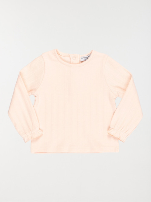 Tee-shirt fille rose pêche (3-36M)