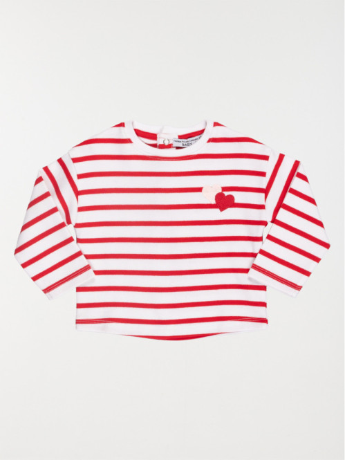 Tee shirt message coeur (3-36M)