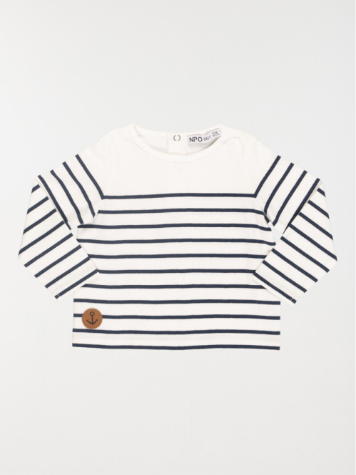 Tee-shirt écru rayé garçon (3-36M)