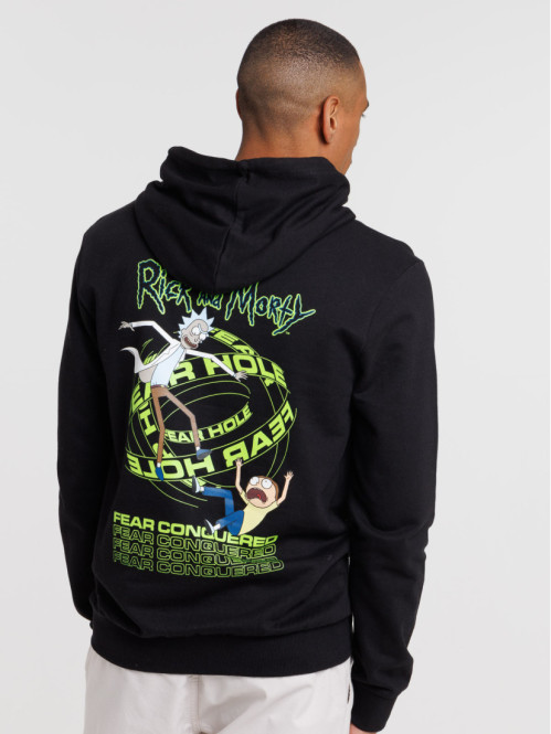 Sweat à capuche noir Rick...