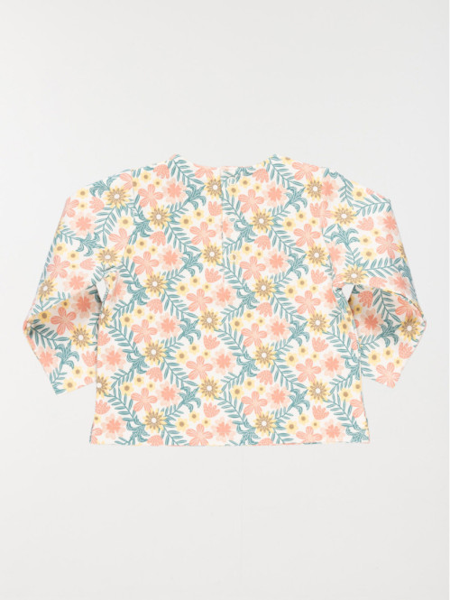 Sweat fleuri fille vanille (3-36M) Sweat fleuri fille vanille (3-36M)