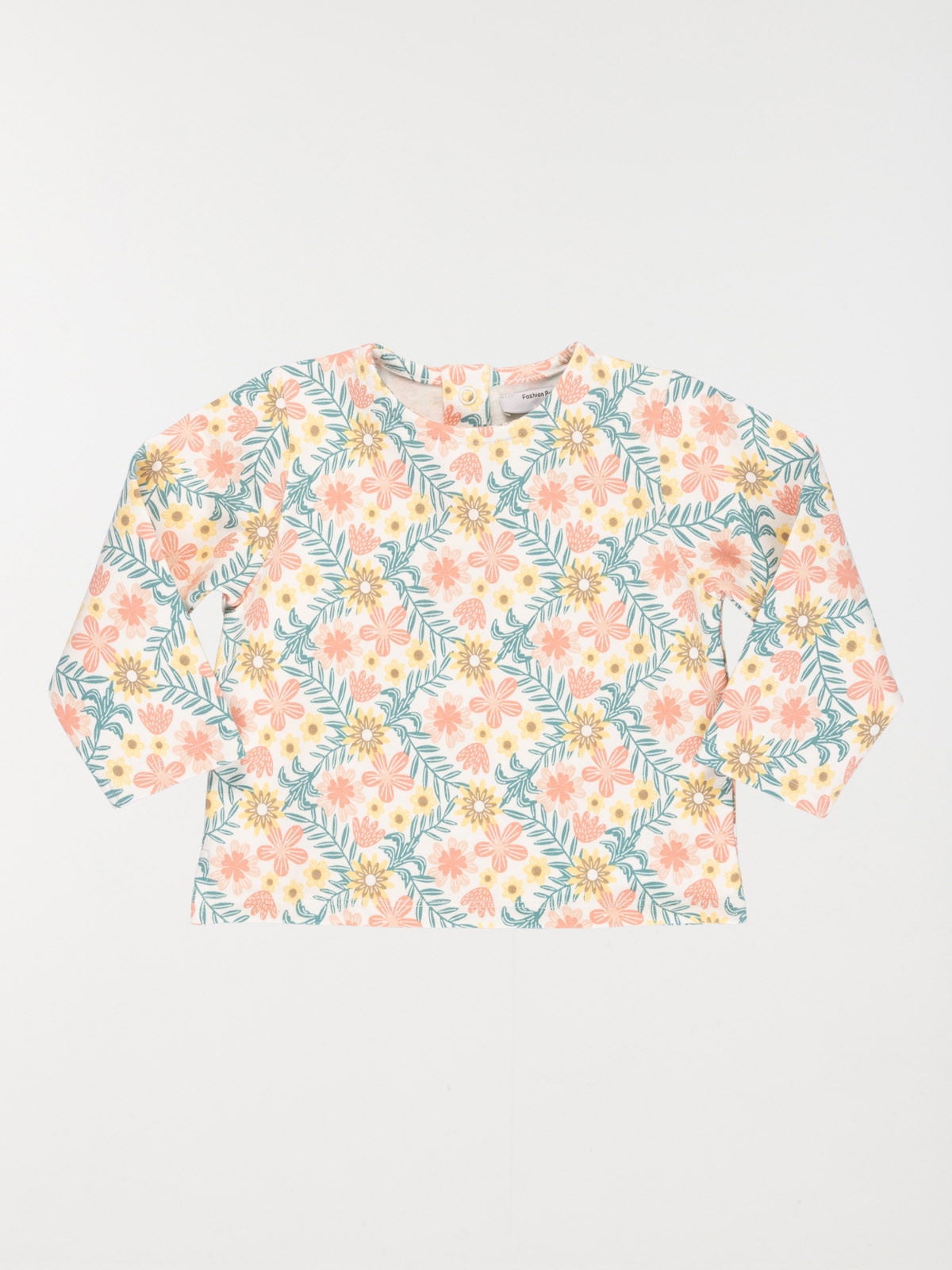 Sweat fleuri fille vanille (3-36M)