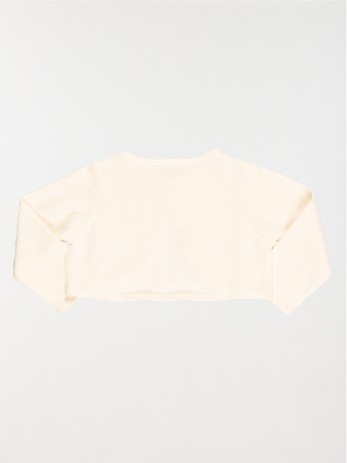 Gilet court ecru fille (3-36M) Gilet court ecru fille (3-36M)