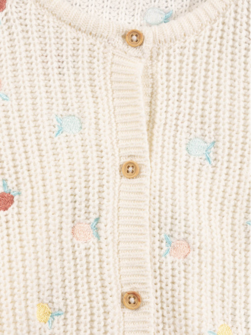 Gilet fille fruits brodés (3-36M) Gilet fille fruits brodés (3-36M)