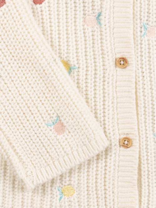 Gilet fille fruits brodés (3-36M) Gilet fille fruits brodés (3-36M)