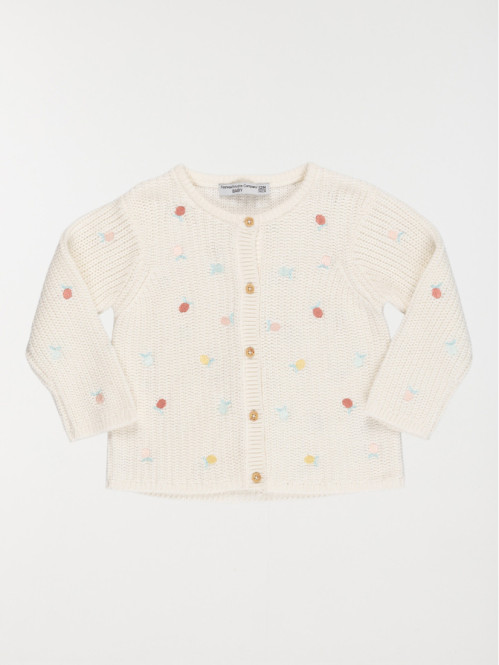 Gilet fille fruits brodés (3-36M)