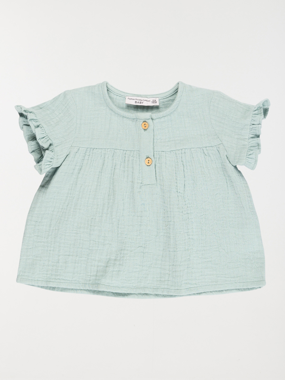 Blouse évasée menthol fille (3-36M)