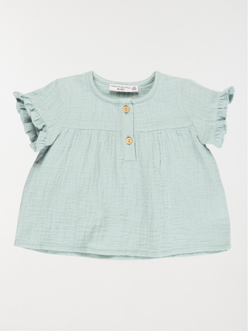 Blouse évasée menthol fille (3-36M)