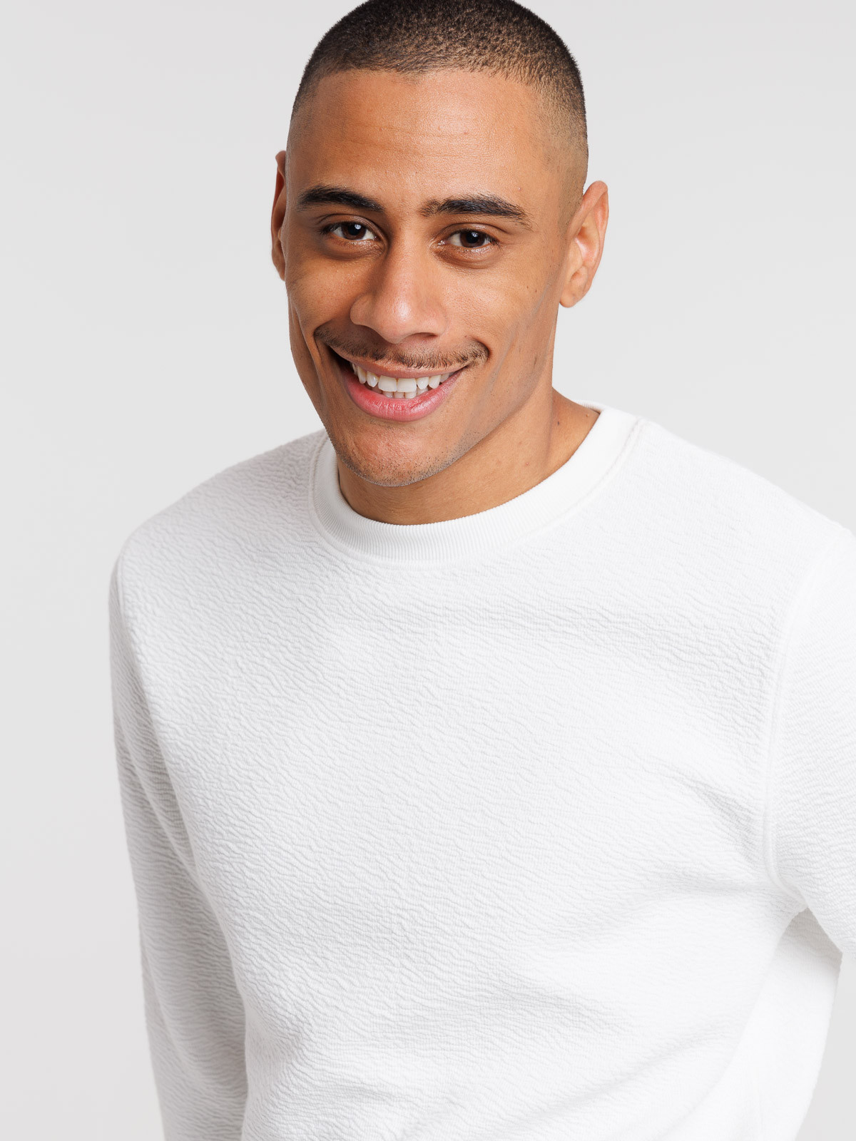 Sweat col rond écru homme