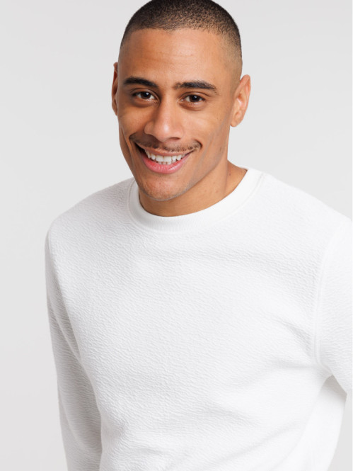 Sweat col rond écru homme