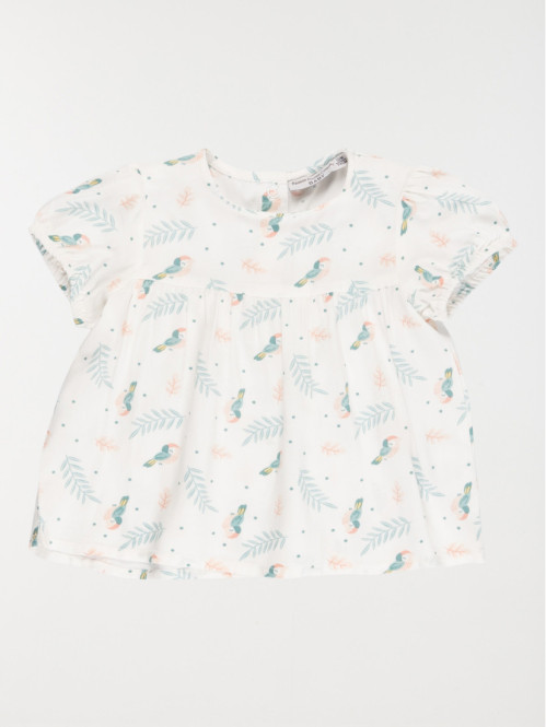 Blouse fille motif tropical (3-36M)