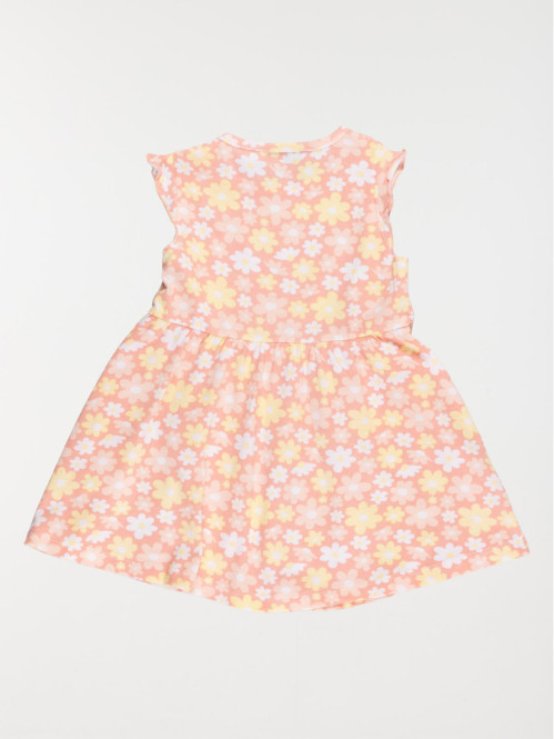 Robe nectarine motif fleur fille (3-36M)