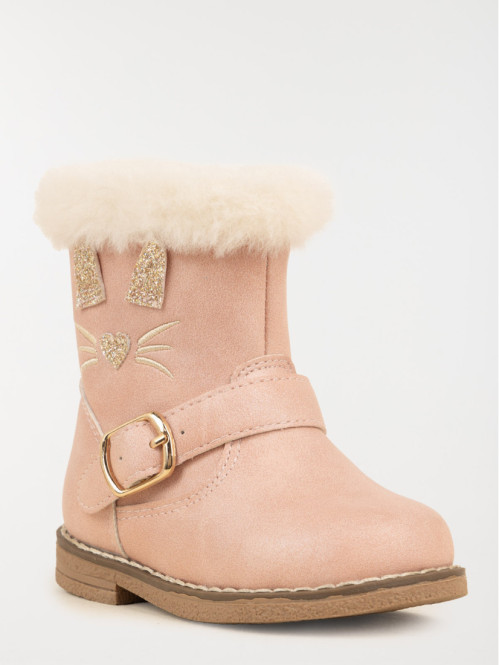 Bottines roses lapin fille (20-23) Bottines roses lapin fille (20-23)