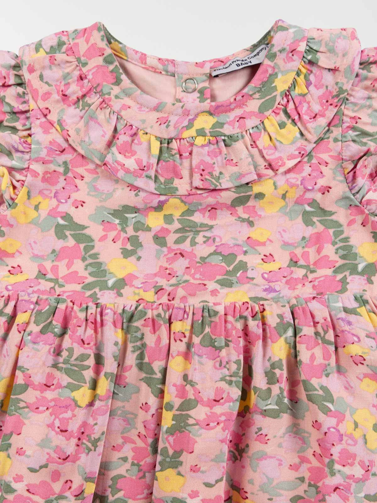 Robe fleurie rose perle fille (3-36M)